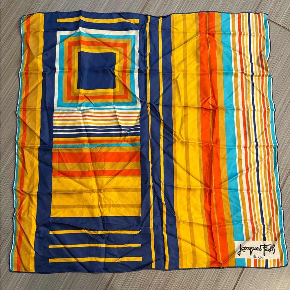 vintage 1950s JACQUES FATH Paris scarf 30”x30”